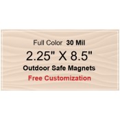 2.25x8.5 Custom Magnets - Outdoor & Car Magnets 35 Mil Square Corners